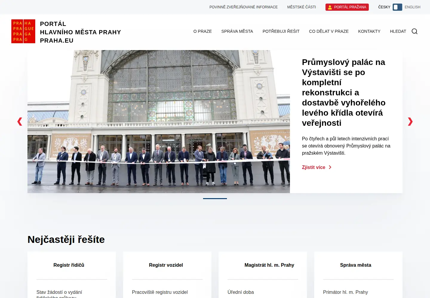 Screenshot of praha.eu