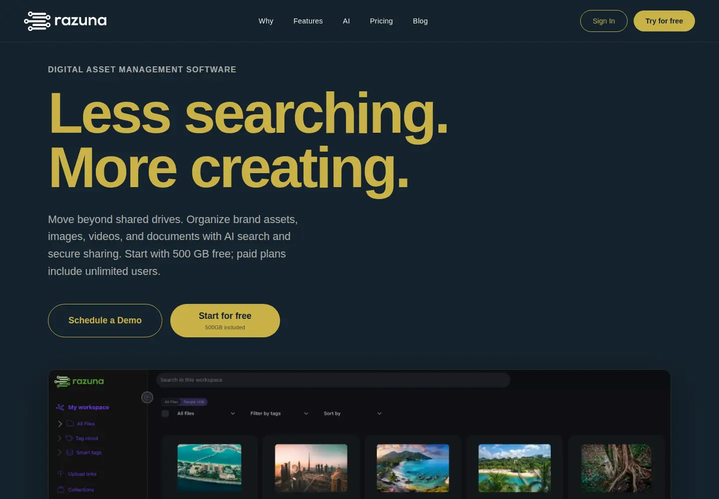 Screenshot of razuna.com
