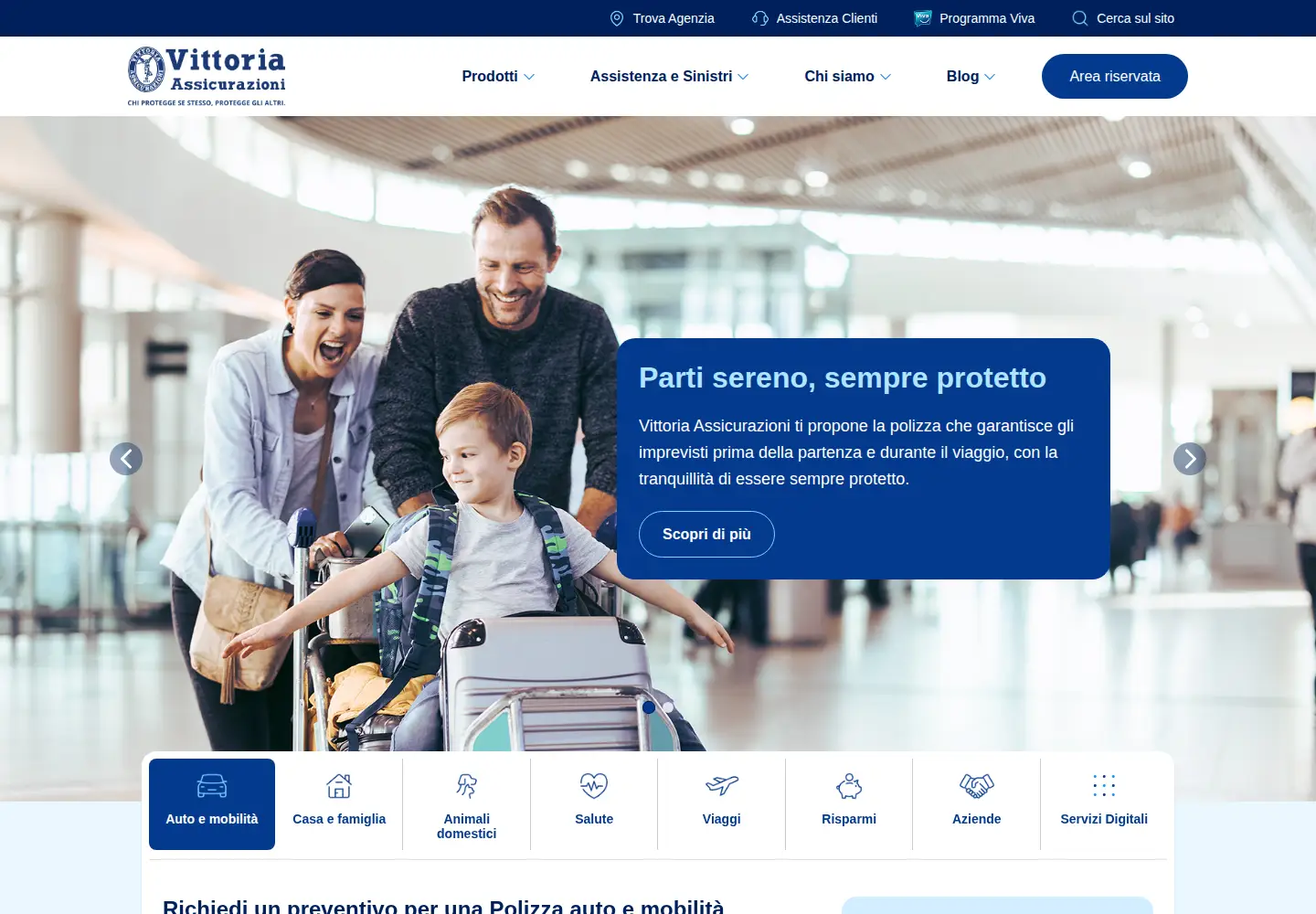 Captured homepage of vittoriaassicurazioni.com in the current scan