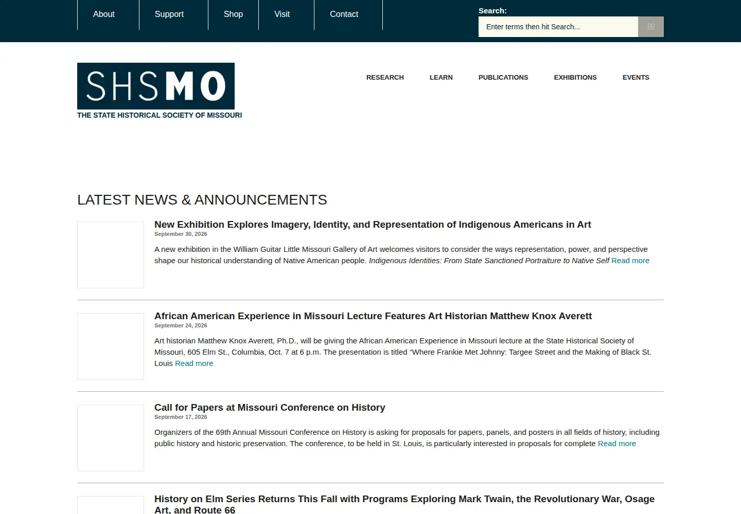 Screenshot of shsmo.org