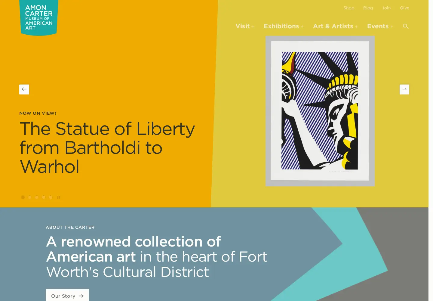 Screenshot of cartermuseum.org