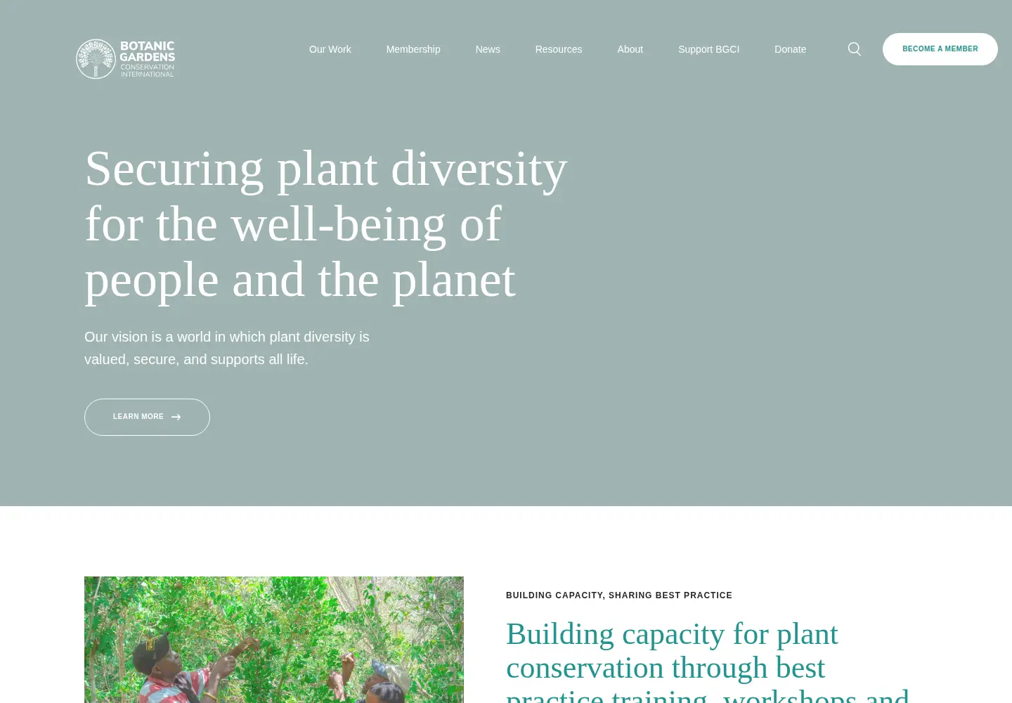 Screenshot of bgci.org