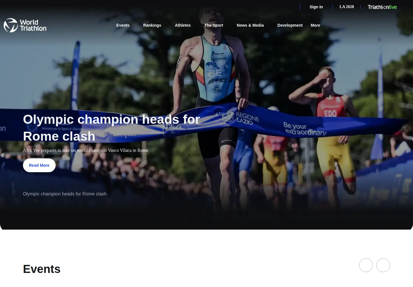 Screenshot of triathlon.org