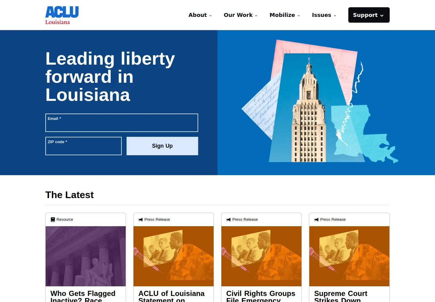 Screenshot of laaclu.org