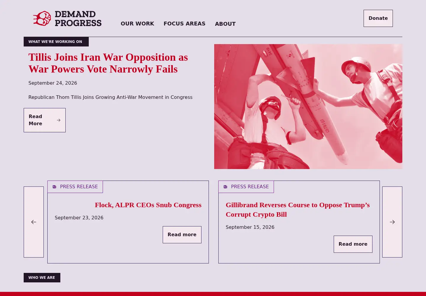 Screenshot of demandprogress.org