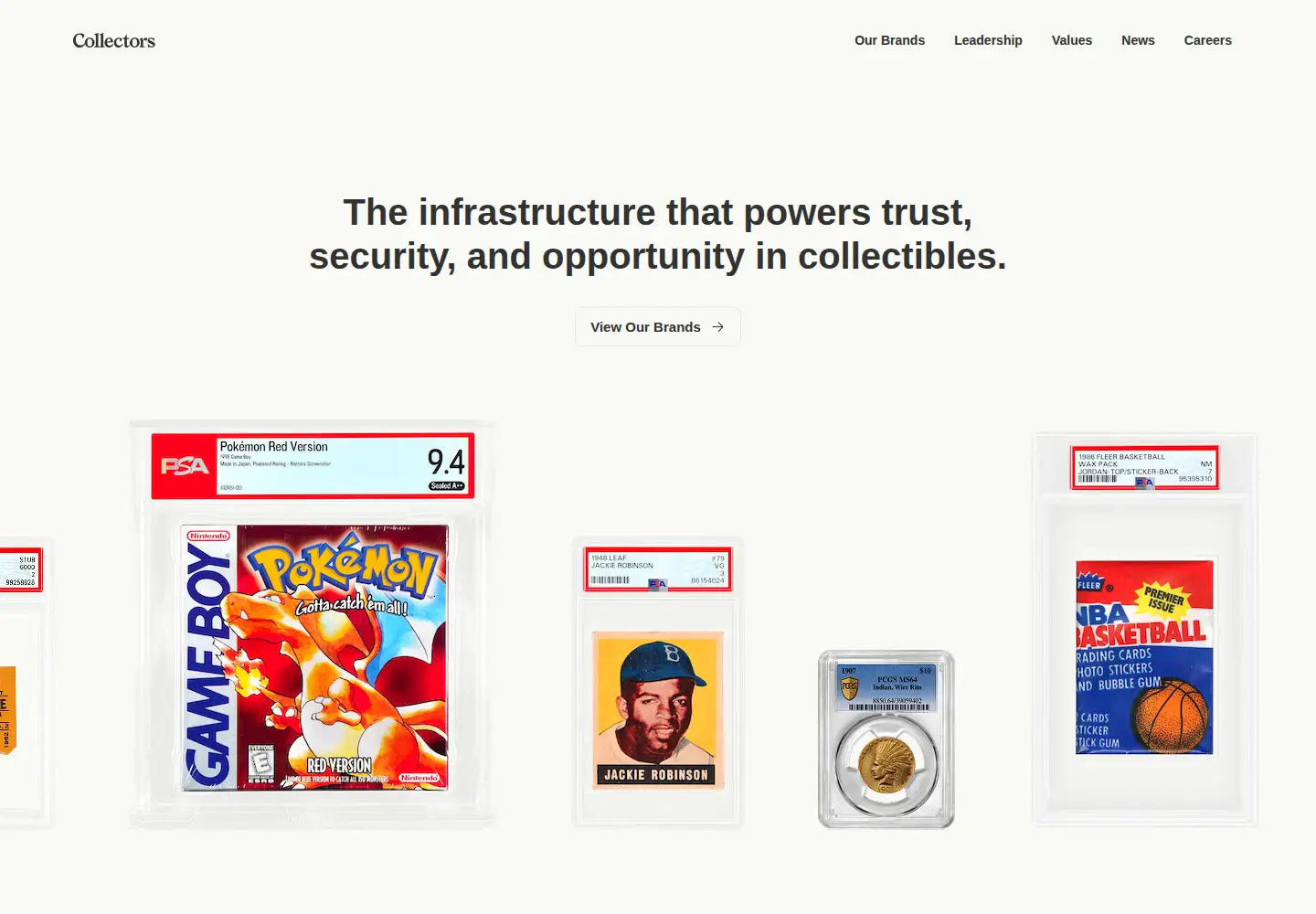 Screenshot of collectors.com
