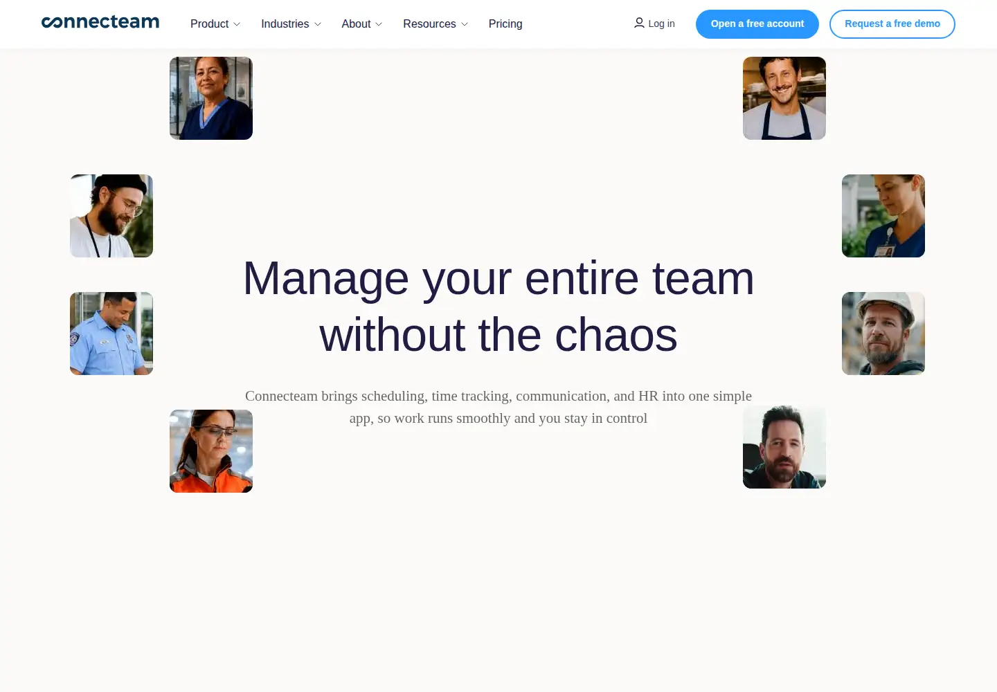 Screenshot of connecteam.com