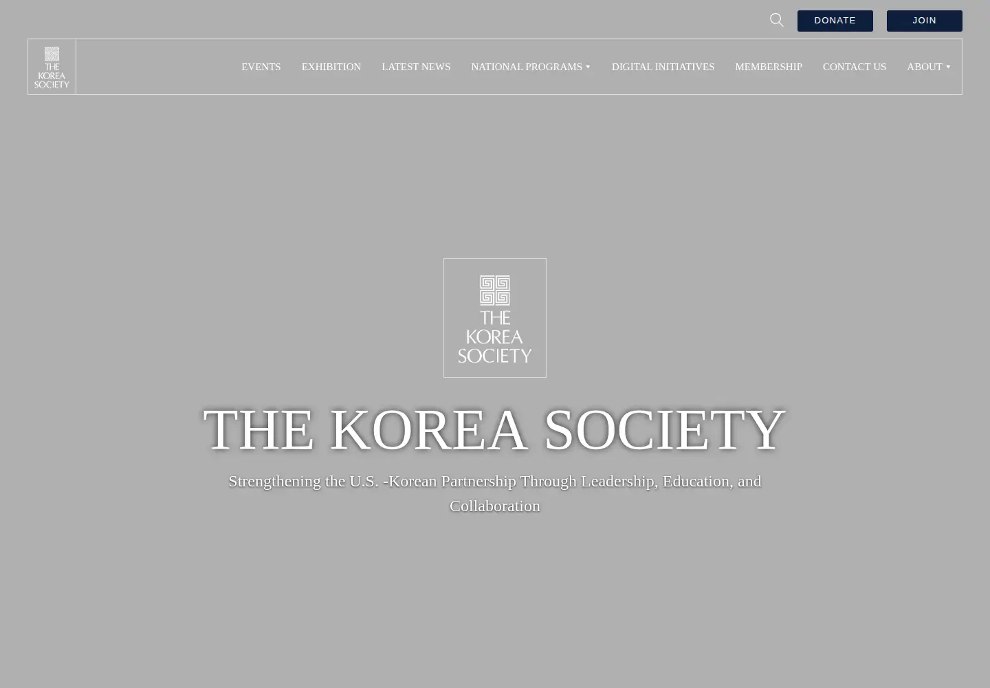 Screenshot of koreasociety.org