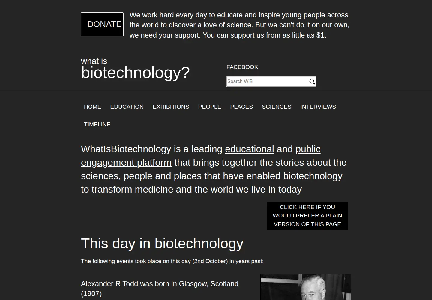 Screenshot of whatisbiotechnology.org