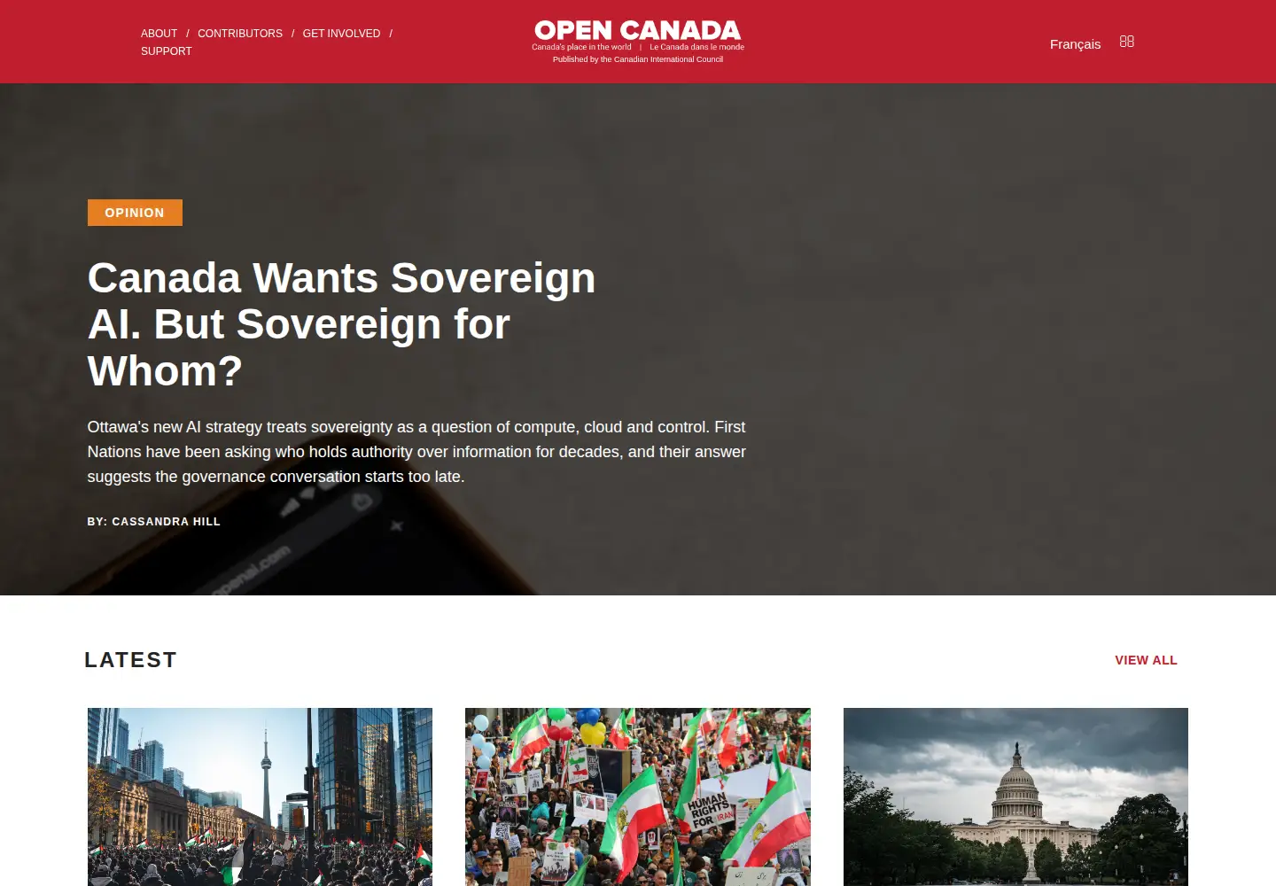 Screenshot of opencanada.org