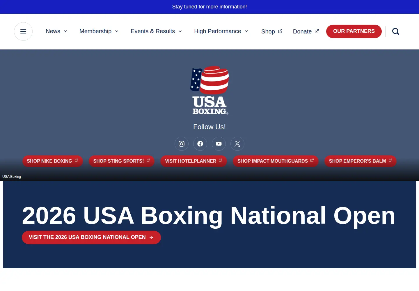 Screenshot of usaboxing.org