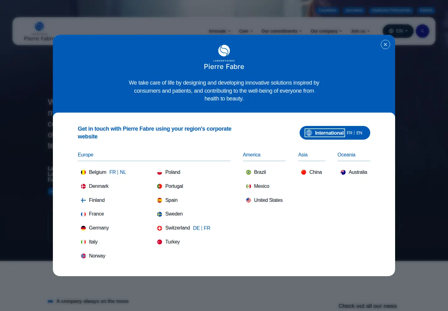 Screenshot of pierre-fabre.com