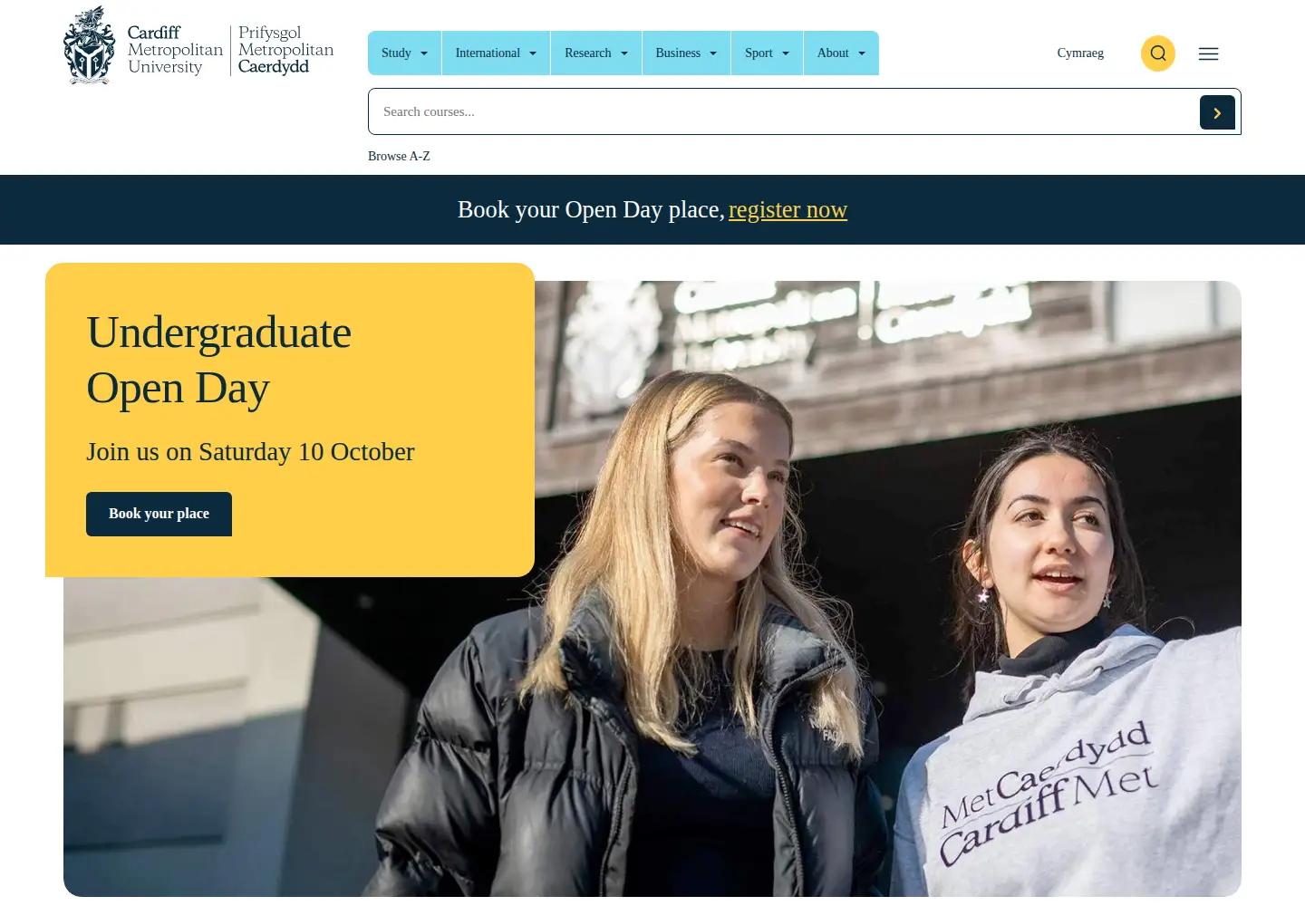 Screenshot of cardiffmet.ac.uk