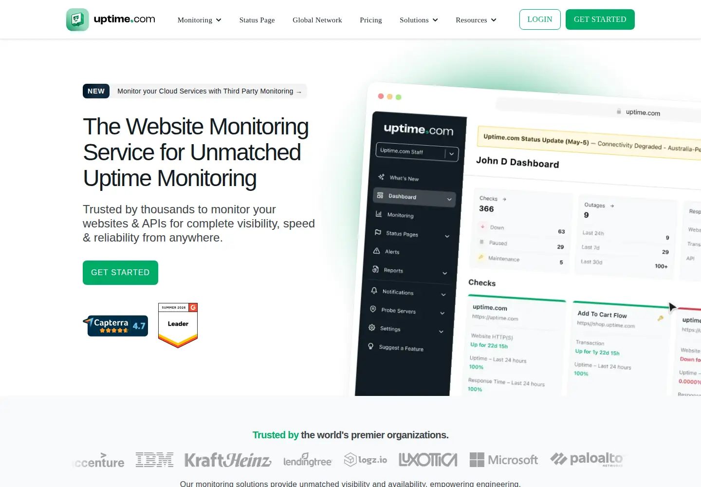 Screenshot of uptime.com