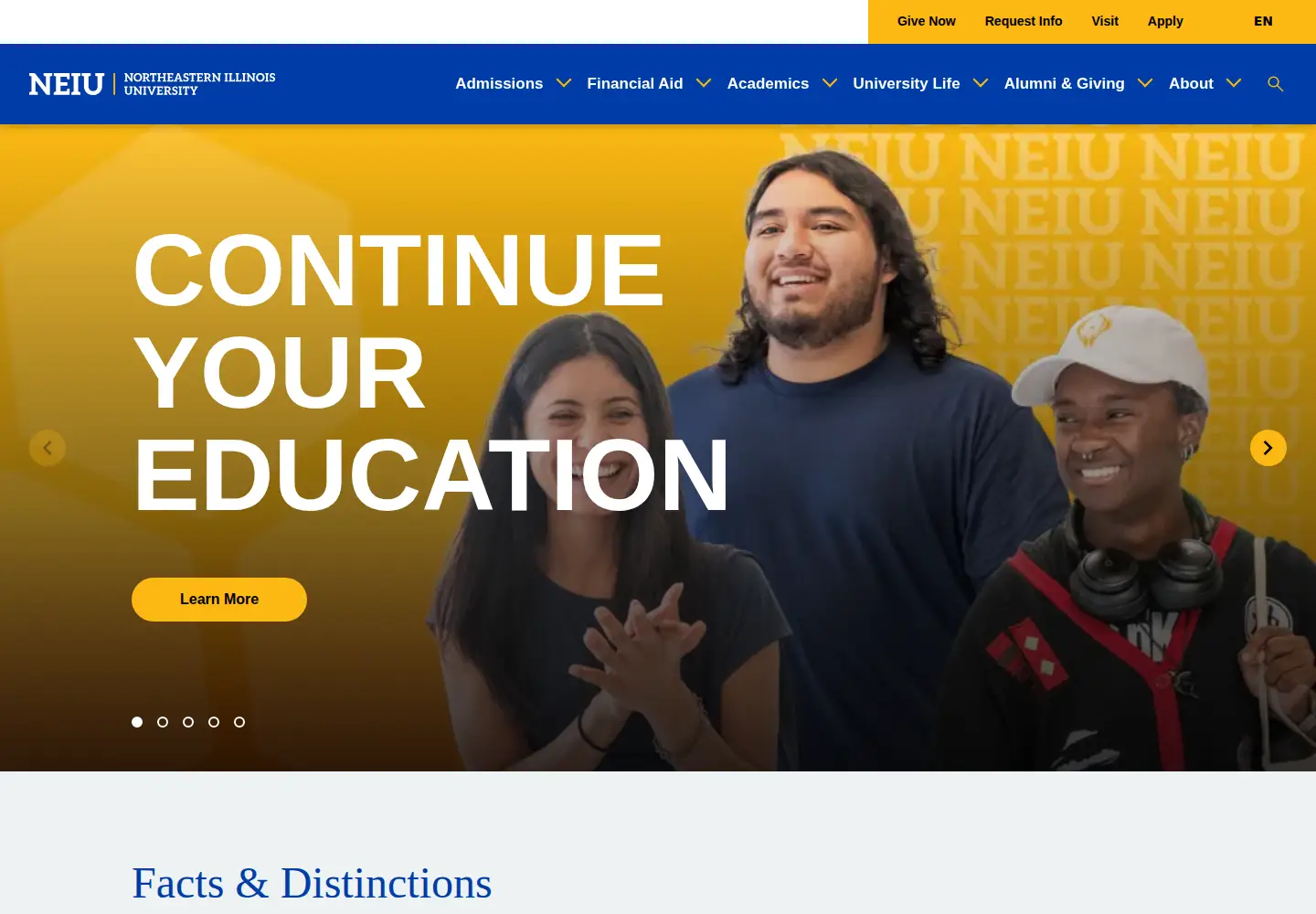 Screenshot of neiu.edu