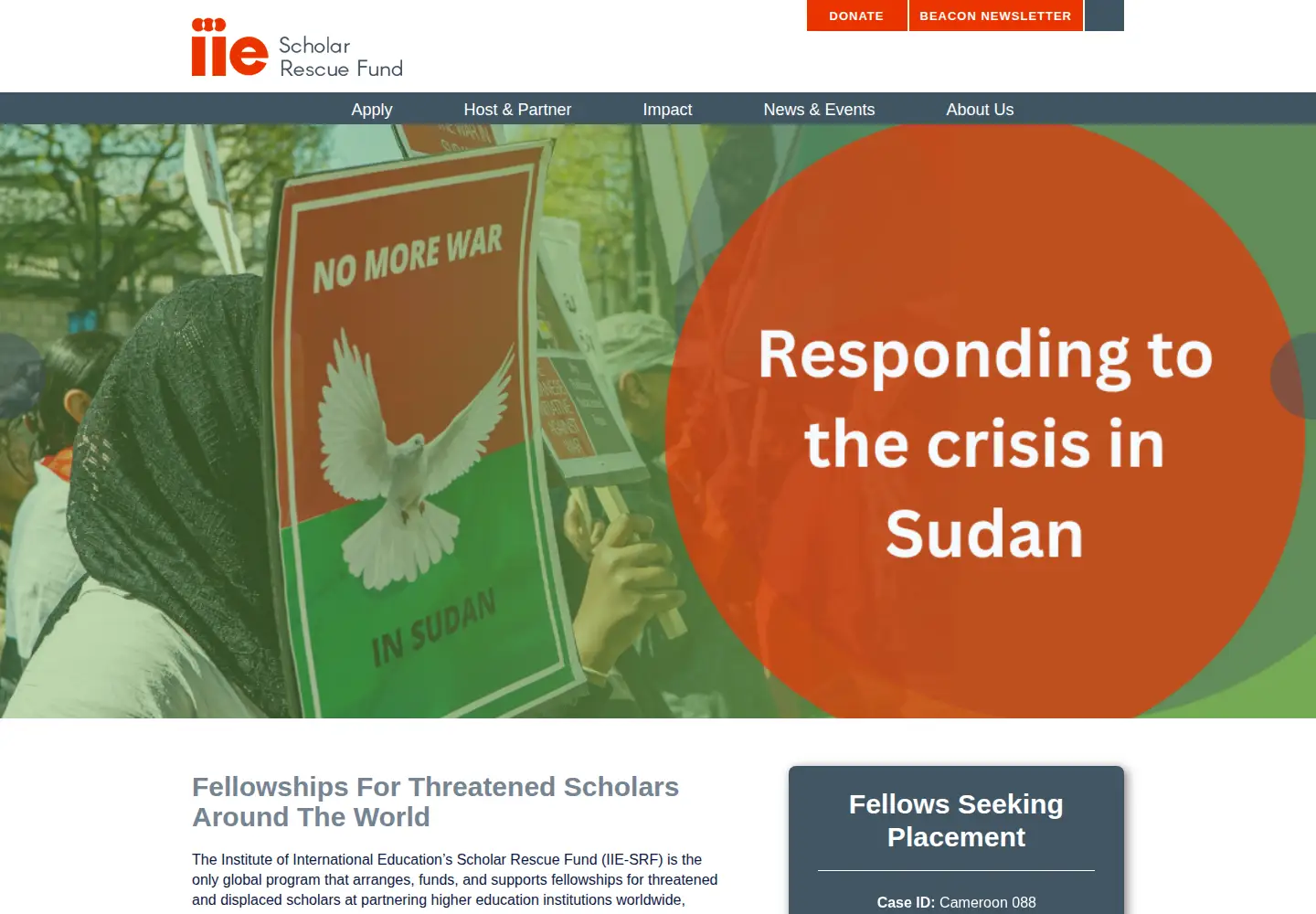 Screenshot of scholarrescuefund.org