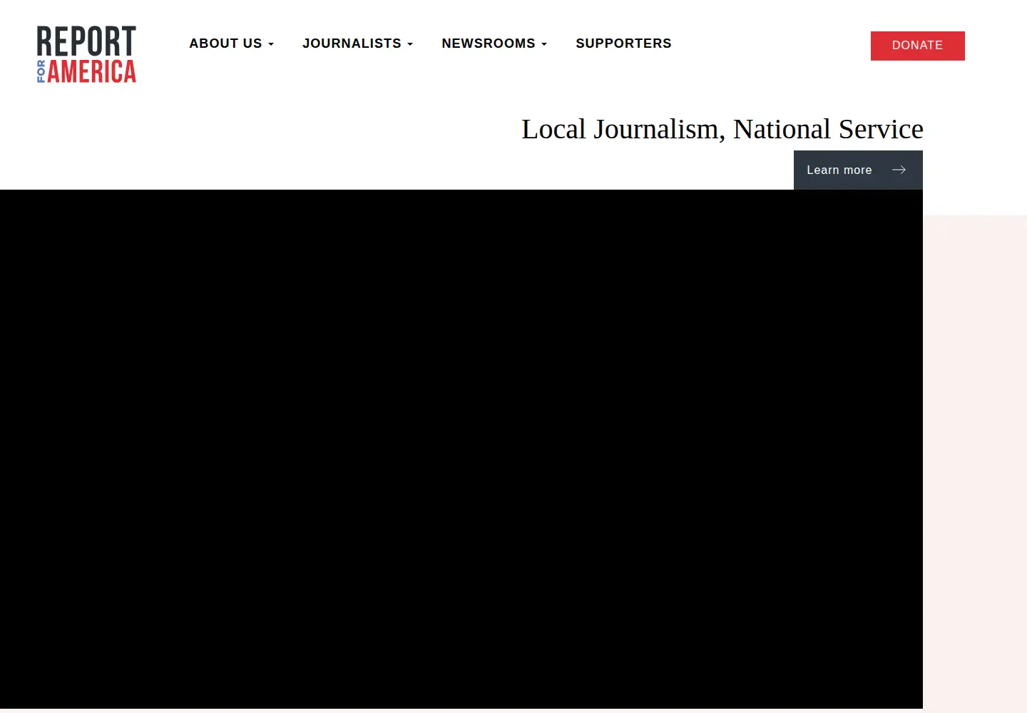 Screenshot of reportforamerica.org