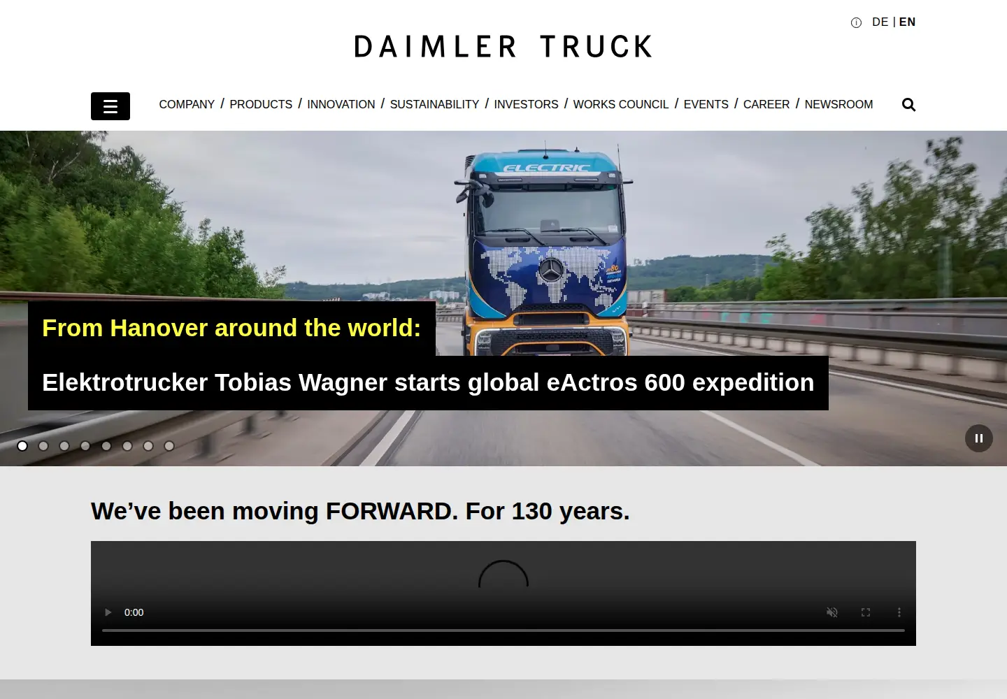 Screenshot of daimlertruck.com