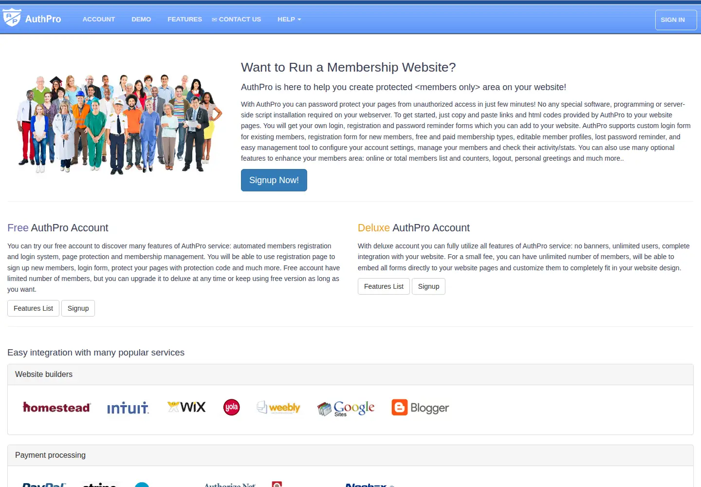 Screenshot of authpro.com