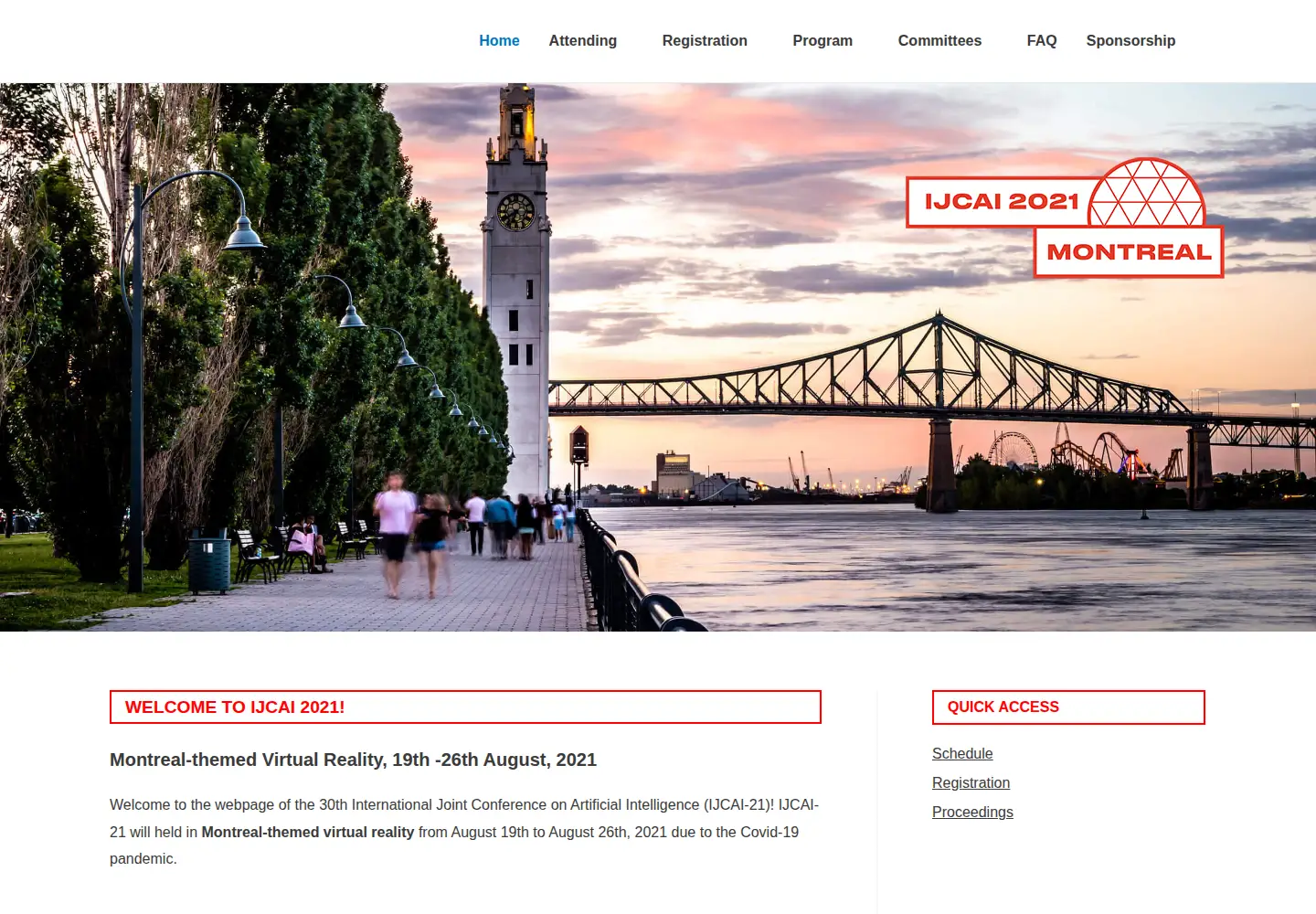 Screenshot of ijcai-21.org