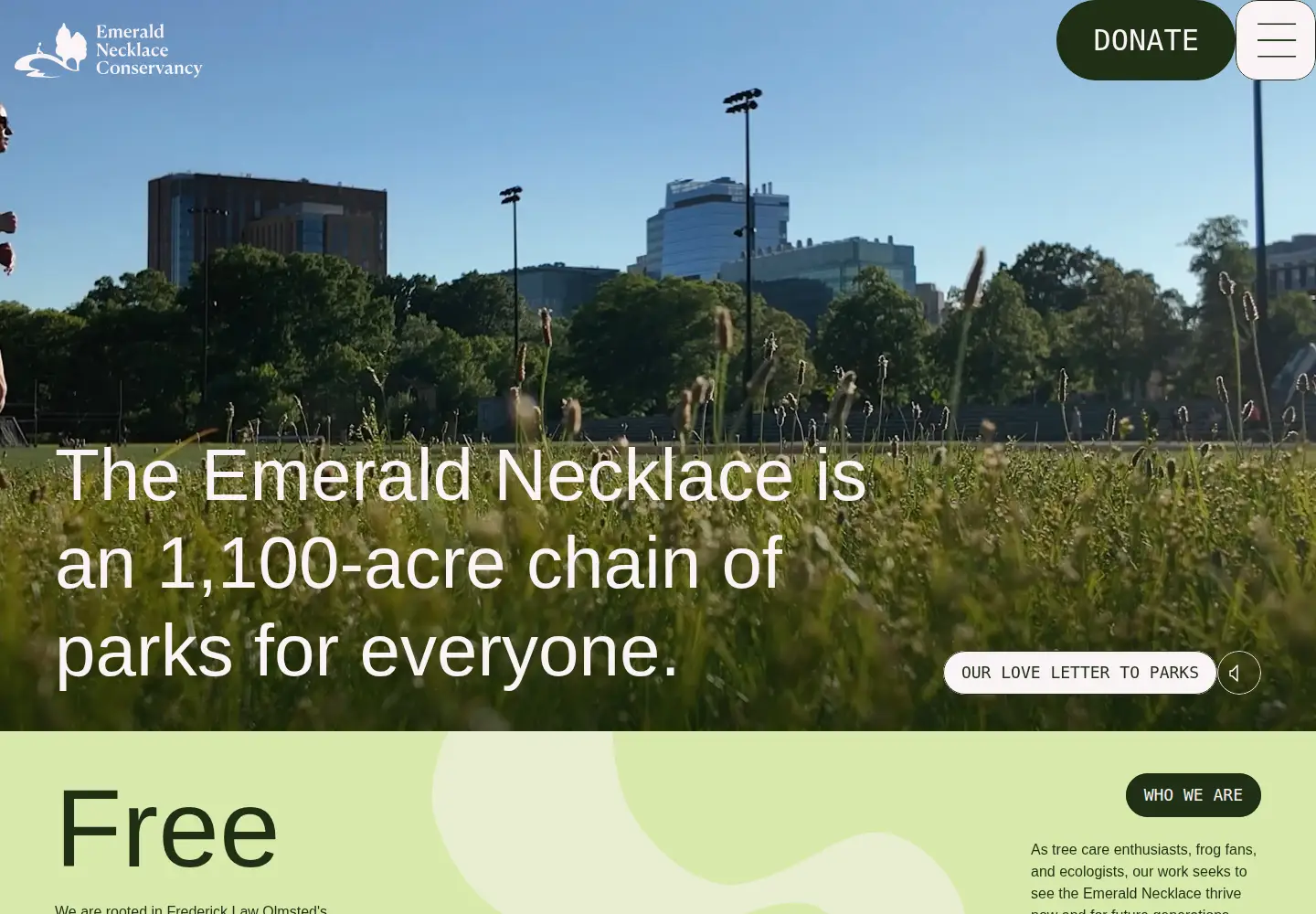 Screenshot of emeraldnecklace.org