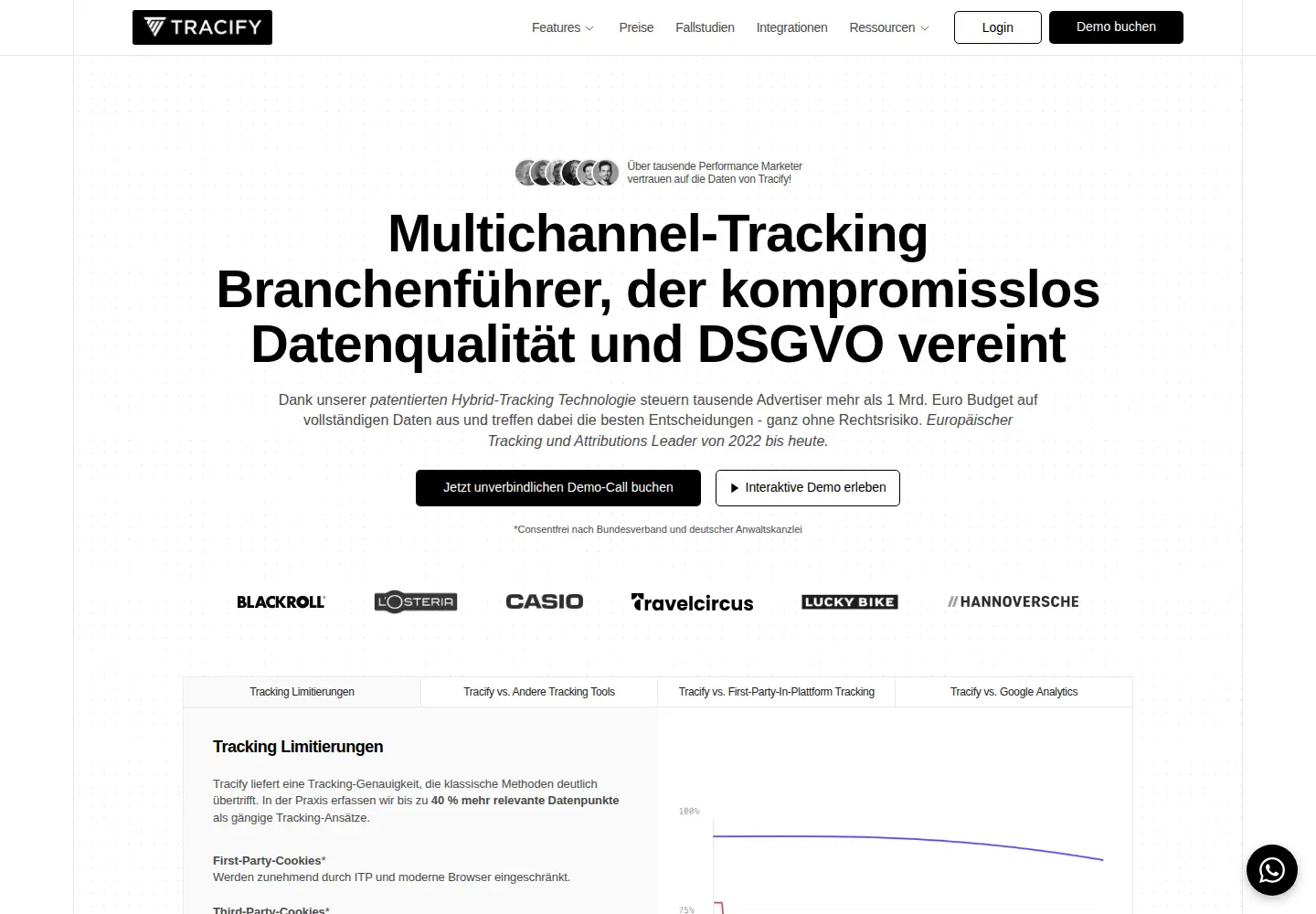 Screenshot of tracify.ai