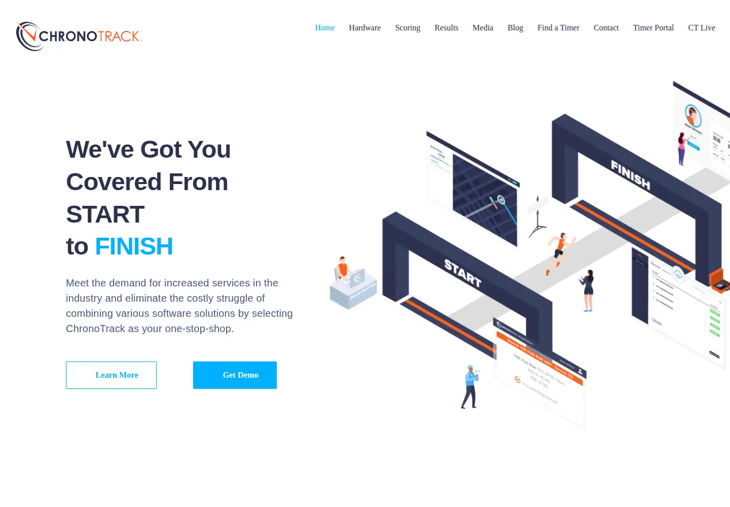 Screenshot of chronotrack.com