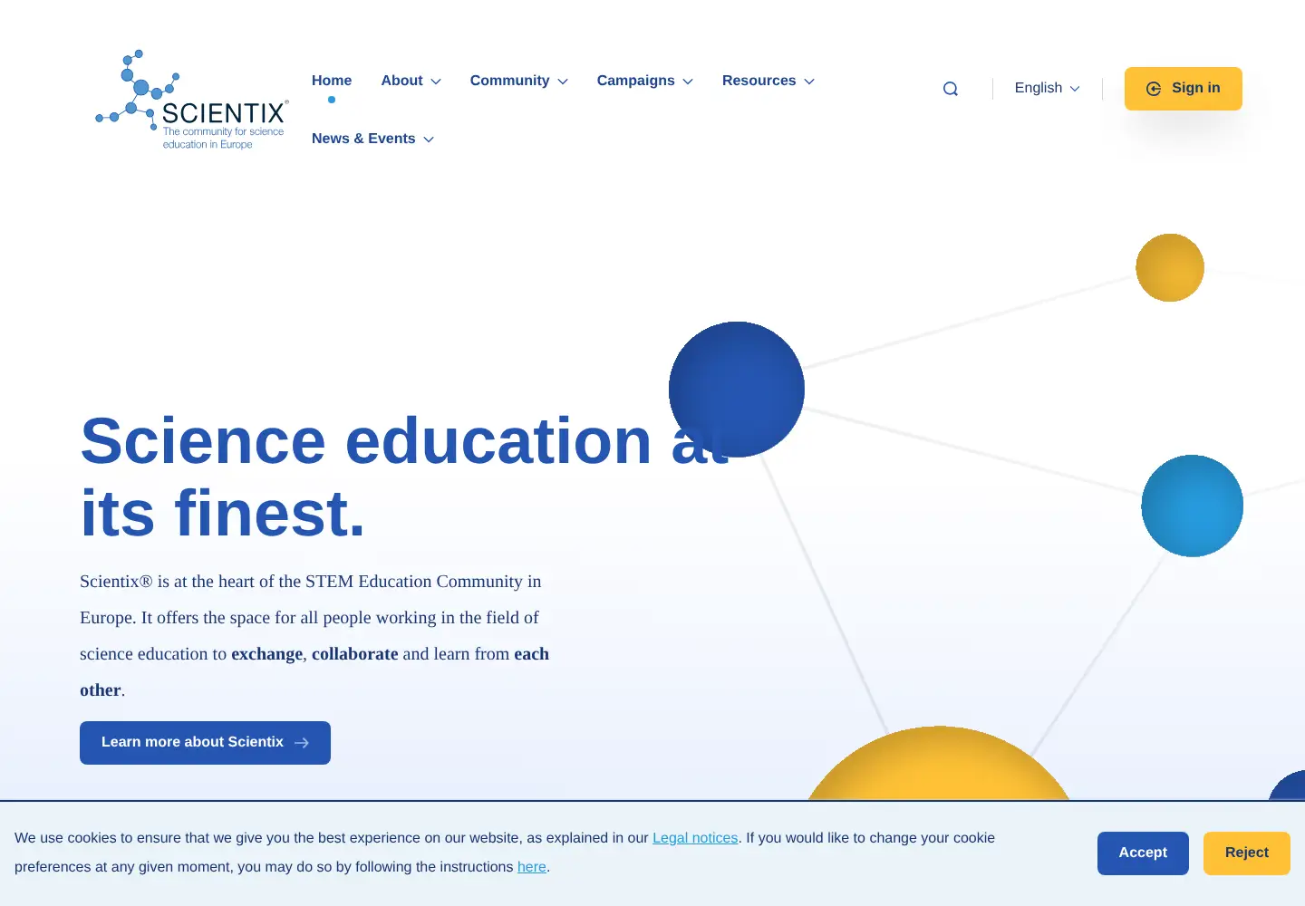 Screenshot of scientix.eu