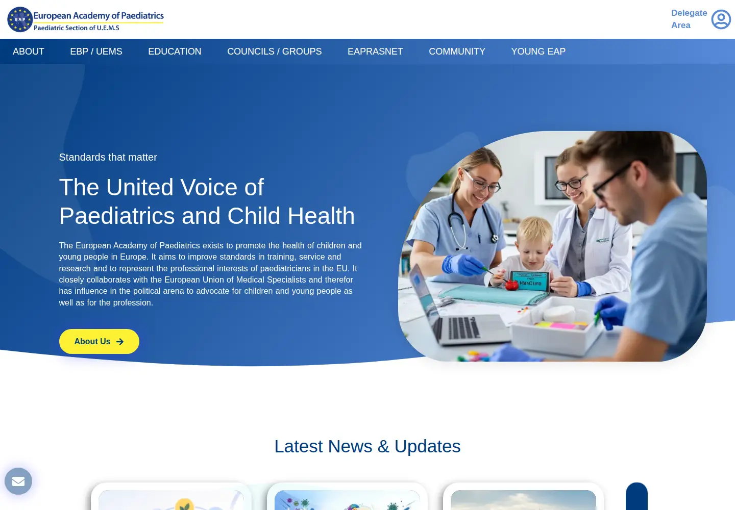 Screenshot of eapaediatrics.eu