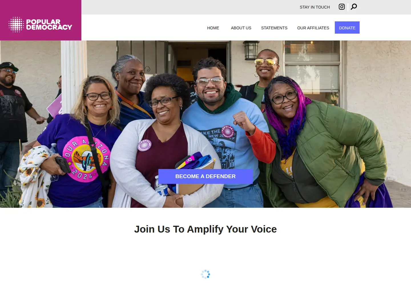 Screenshot of populardemocracy.org
