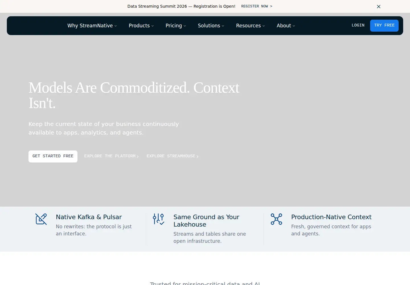 Screenshot of streamnative.io