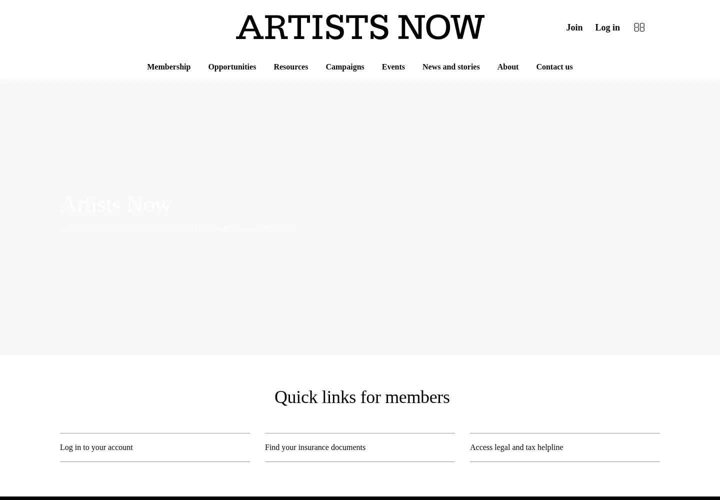 Screenshot of a-n.co.uk
