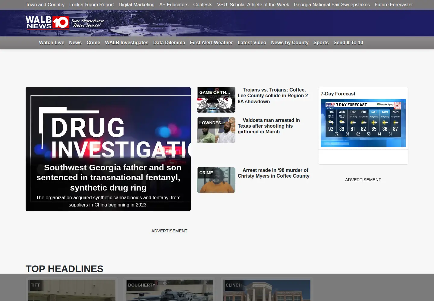 Screenshot of walb.com