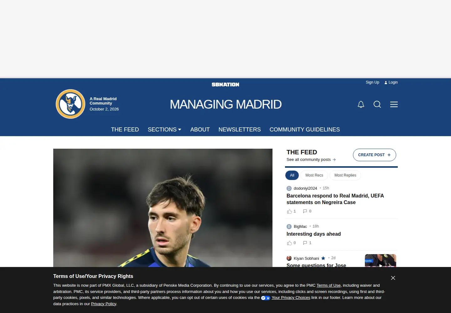 Screenshot of managingmadrid.com