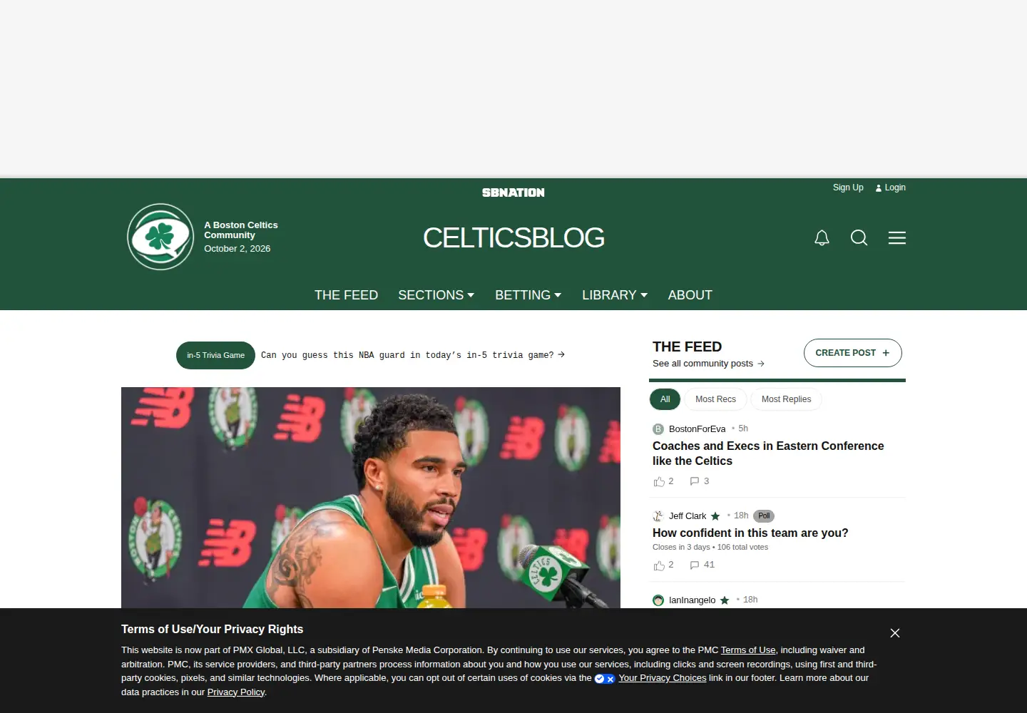 Screenshot of celticsblog.com