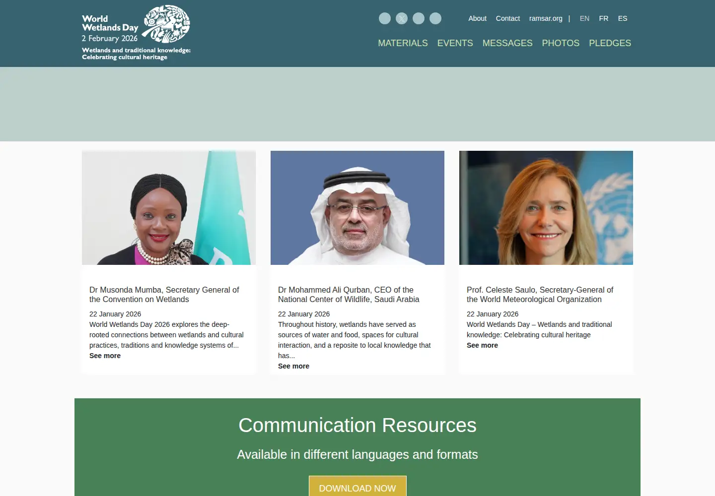 Screenshot of worldwetlandsday.org