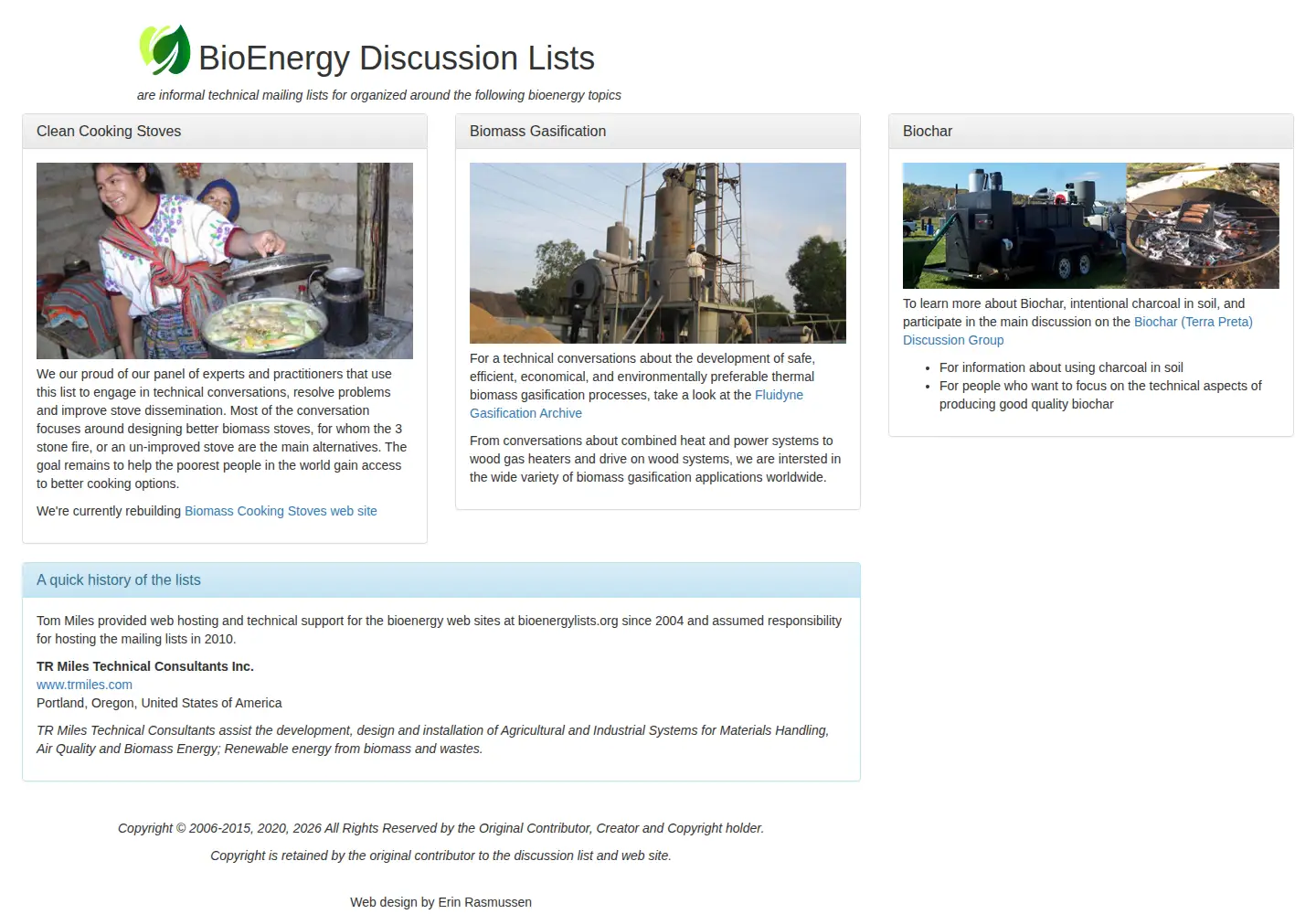 Screenshot of bioenergylists.org