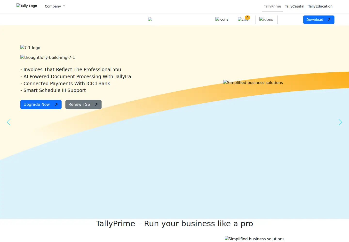 Screenshot of tallysolutions.com
