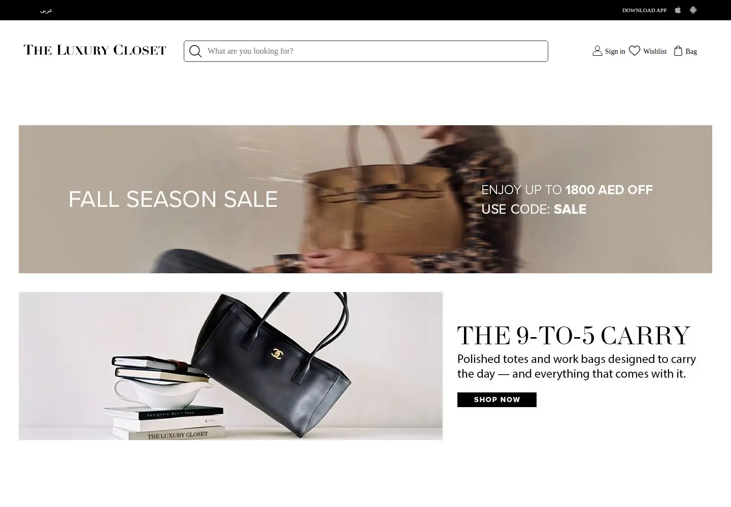 Screenshot of theluxurycloset.com