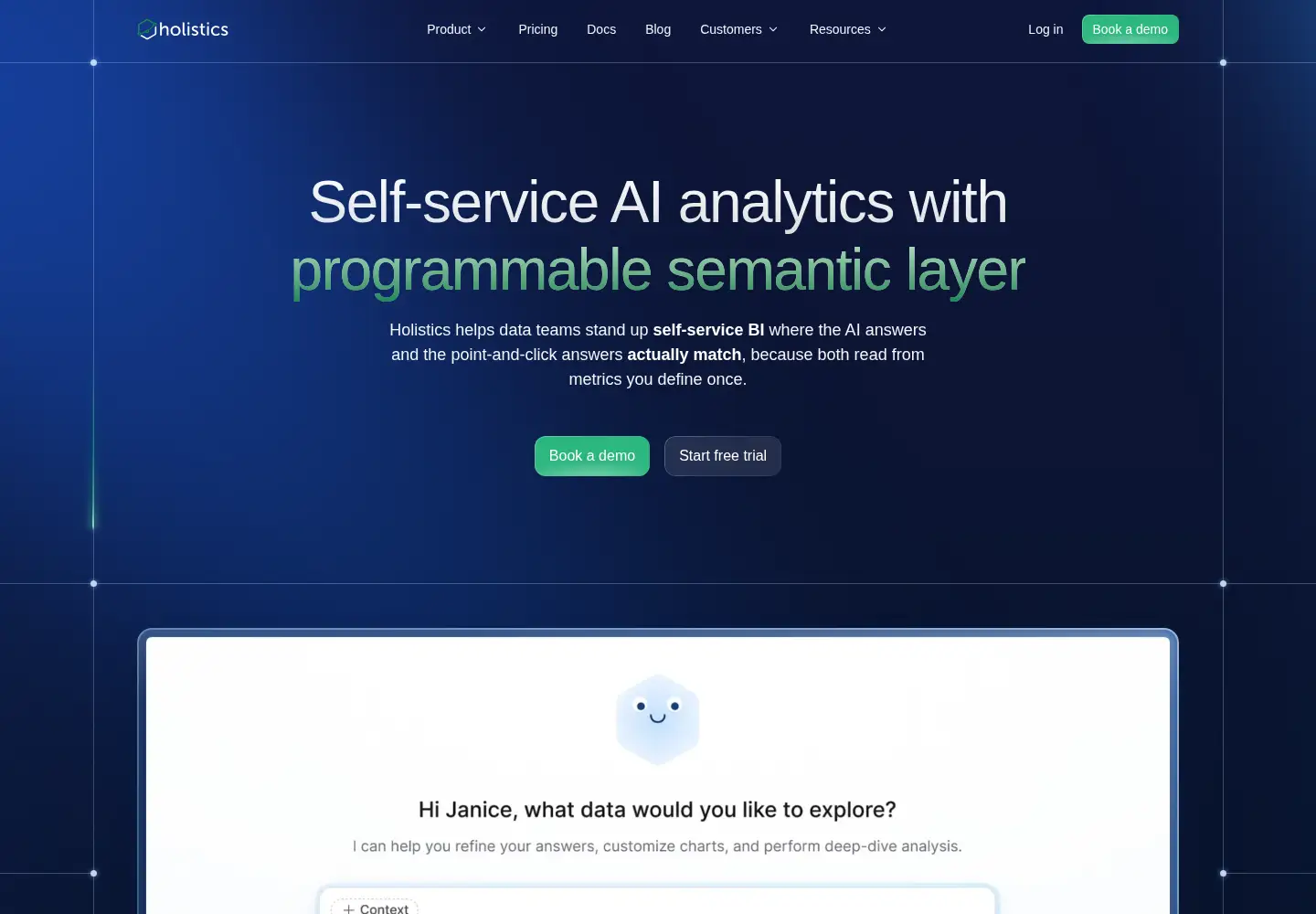 Screenshot of holistics.io