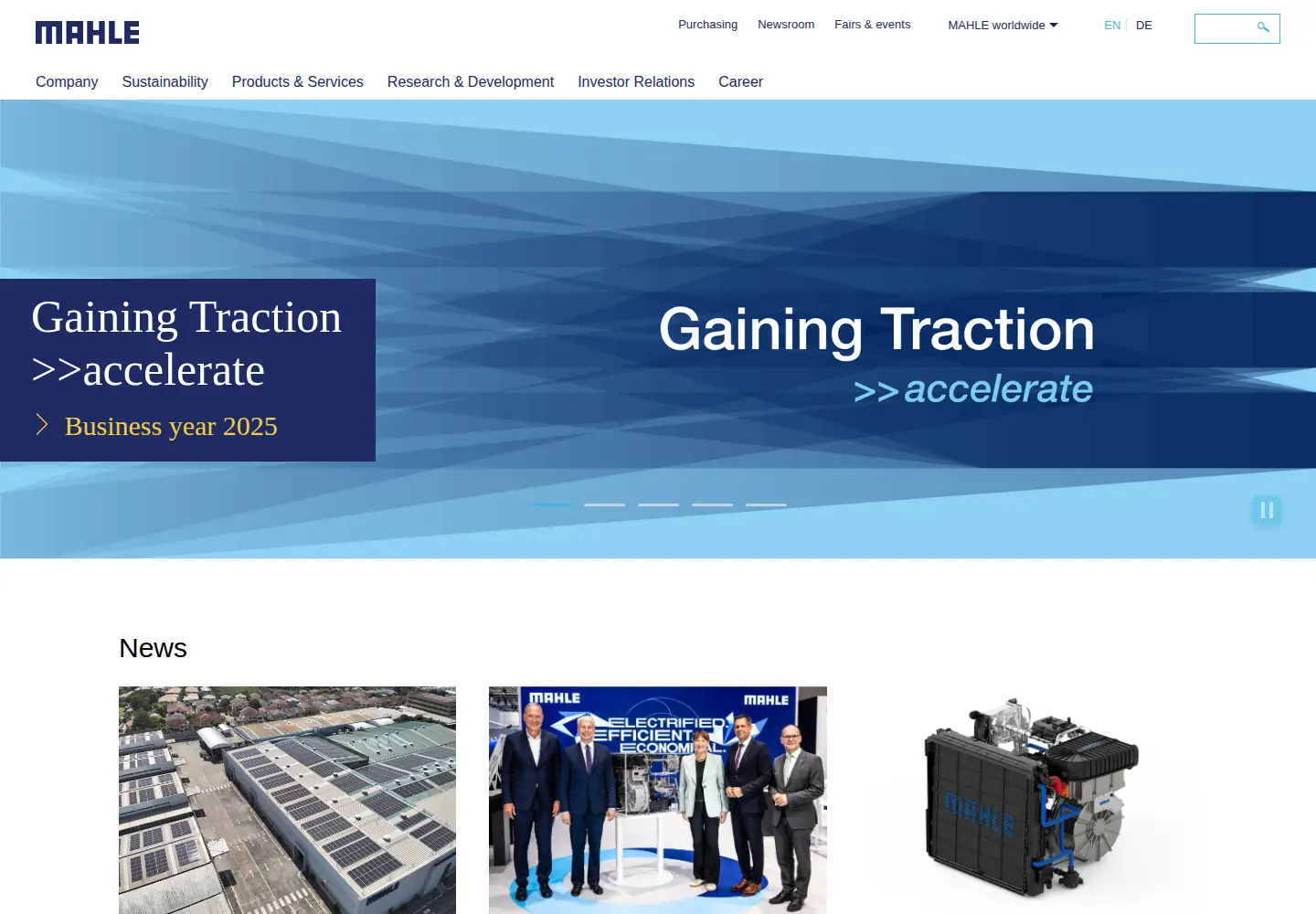 Screenshot of mahle.com
