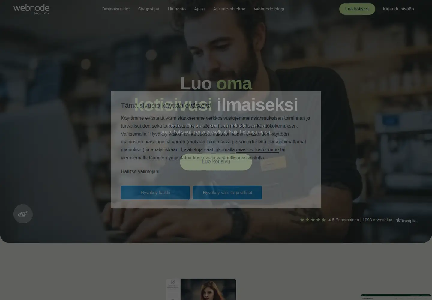 Screenshot of webnode.fi