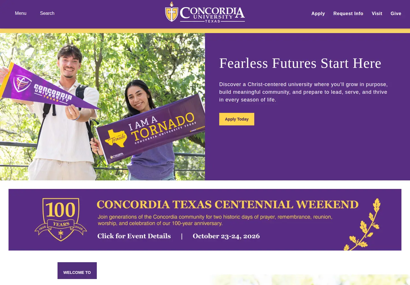 Screenshot of concordia.edu