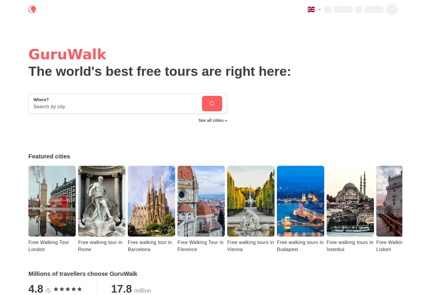 Screenshot of guruwalk.com