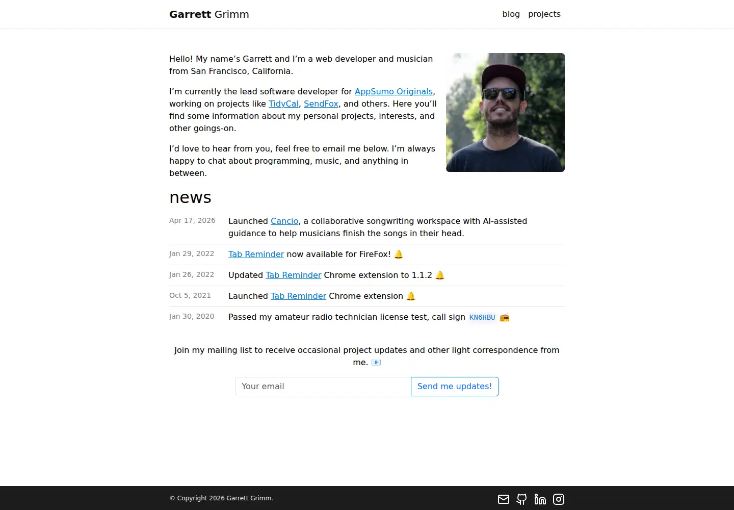 Screenshot of grimmdude.com