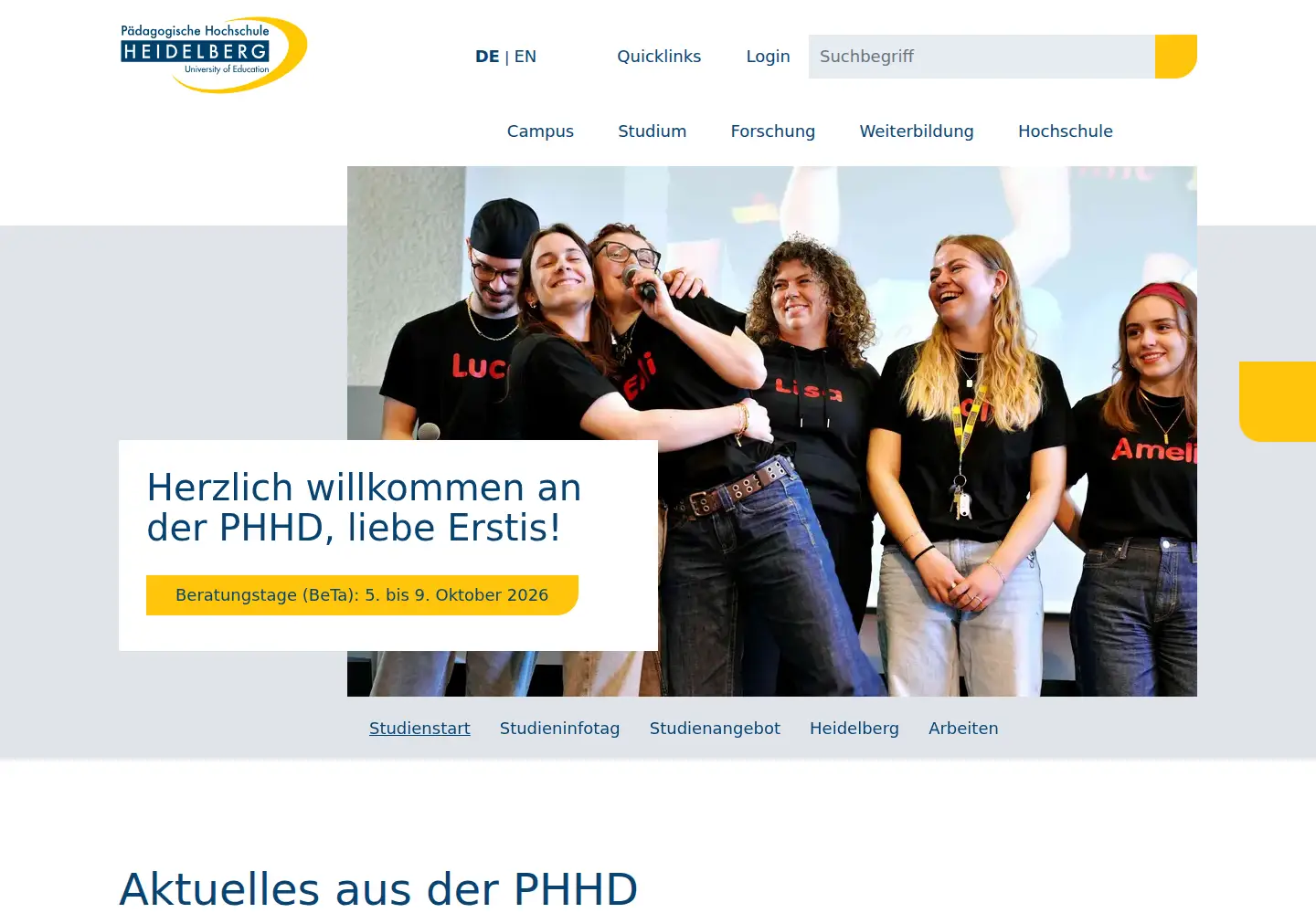 Screenshot of ph-heidelberg.de