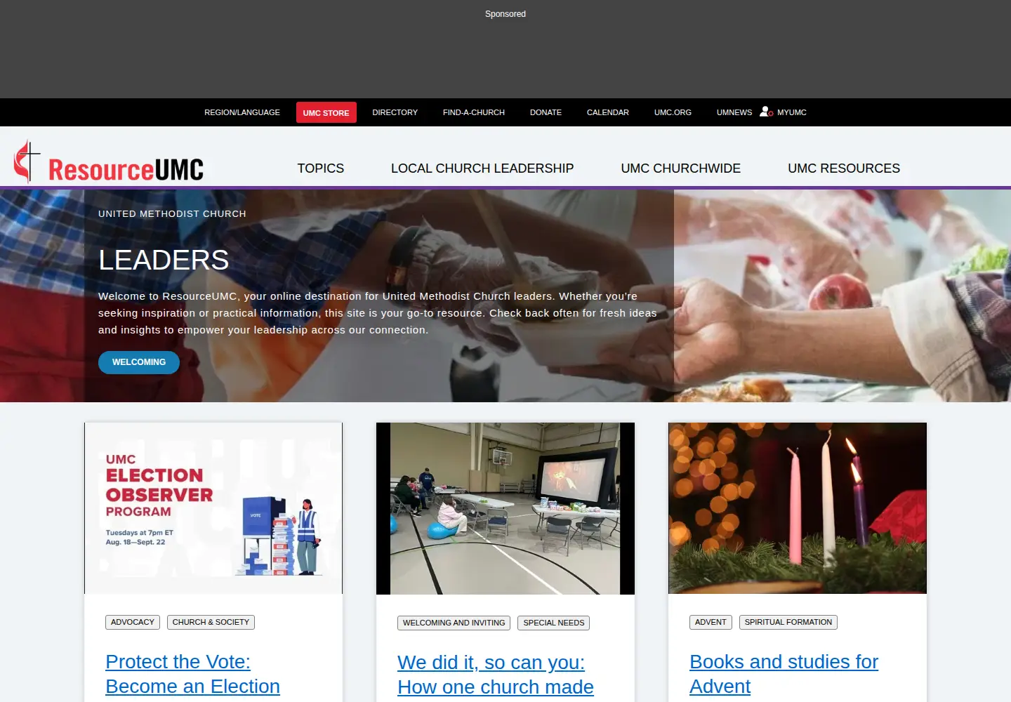 Screenshot of resourceumc.org