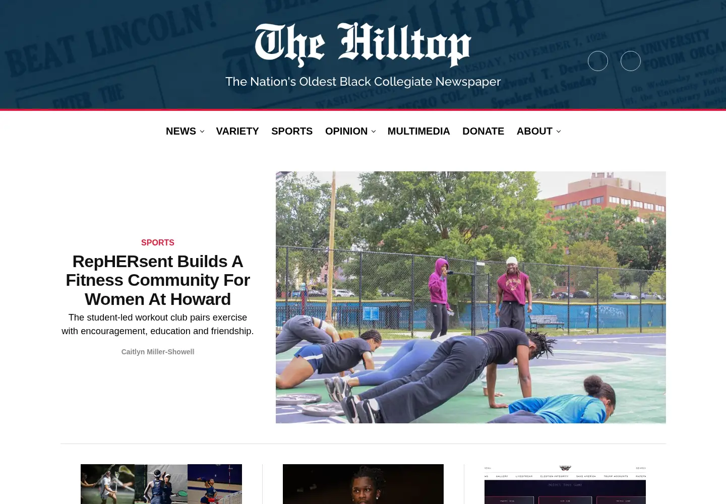 Screenshot of thehilltoponline.com