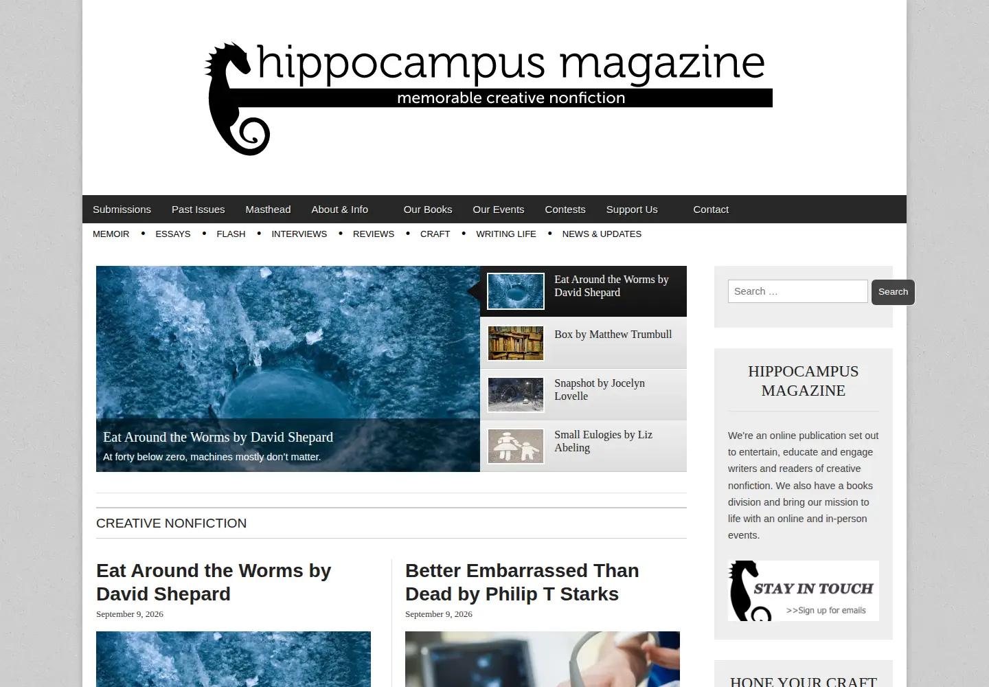 Screenshot of hippocampusmagazine.com