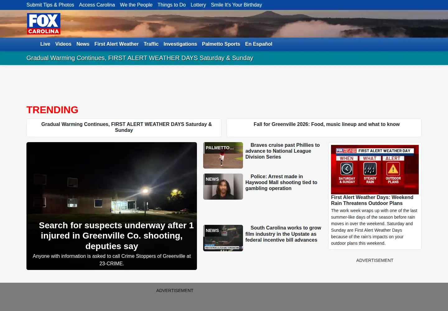 Screenshot of foxcarolina.com
